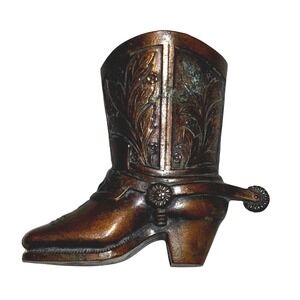Vintage Bronze Tone Cowboy Boot Spur Desk Decor Japan
